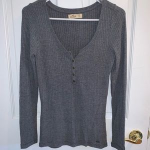 Hollister Scoop Neck Long Sleeve Henley